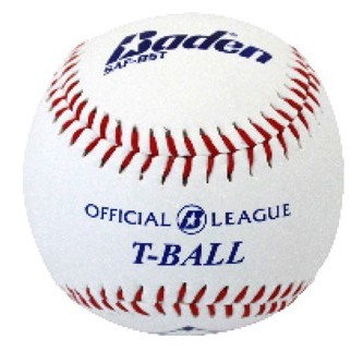 BASEBALL - SAFETY T-BALL, Sponge Core, Stitched Synthetic Leather, Official Size, White