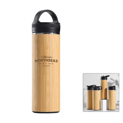 18 Oz. Wood Color Stainless Steel Flask