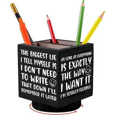 Wooden Spinning Rotating Pen Holder