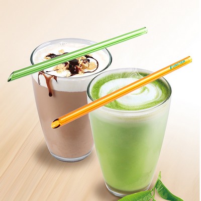Colorful Reusable Glass Straw W/Beveled End