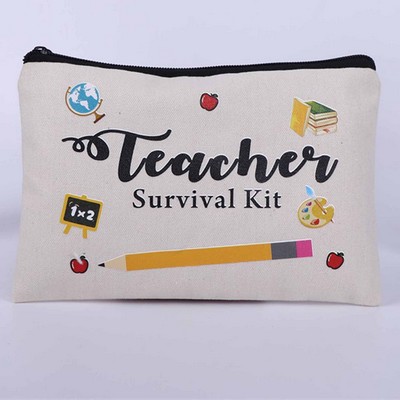 Canvas Cosmetic Zipper Pouch