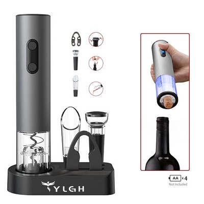 Electric Metal Wine Opener With Cork Pourer