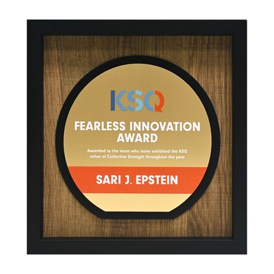 Newbury 10" x 10" Circle Award with Brushed Gold Plate