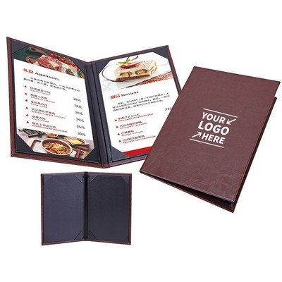 PU Leather Foldable Menu Cover For Restaurant and Hotel