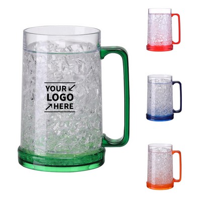 15oz Reusable Double Layer Gel Plastic Cooler Mug Ice Cup