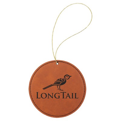 Round Leatherette Ornament with String