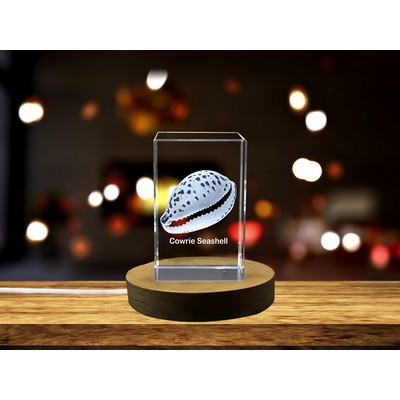 Crystal Cowrie Shell Trophy Award Sculpture w/LED Base