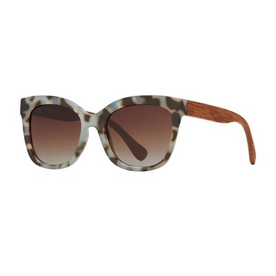 Nora Eco-Sustainable Polarized Sunglasses w/Slate Tortoise & Walnut Frame