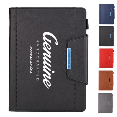PU Leather Tablet Folio Cover with Pencil Holder & Document Pocket