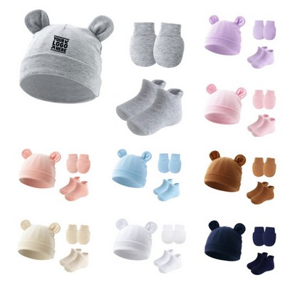 Baby Hat Mittens Socks Set