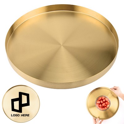 Round Gold Storage Tray