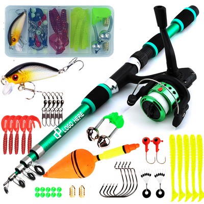 70.86" Super Short Rod Kids Fishing Rod Includes Accessories And Bait Boxes