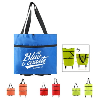 Oxford Foldable Shopping Bag with Wheel