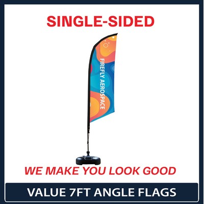 Value 7' Angle Flag - Single Sided Graphic Plastic Water Base