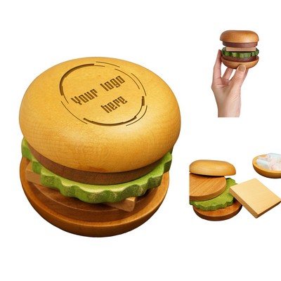 Burger Shape Eco-Friendly Removable Wood Coaster