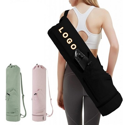 Custom Multi Functional Yoga Mat Bag Carrier w/Water Bottle Pocket & Bottom Wet Pocket