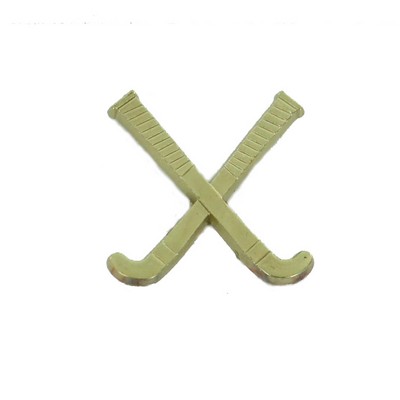 Gold Crossed Field Hockey Sticks Chenille Pin