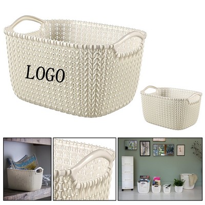 Imitation rattan plastic storage basket