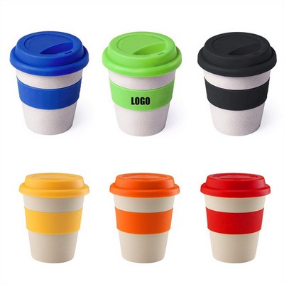 12oz. Bamboo Fiber Coffee Cup with Lid and silicone Sleeve