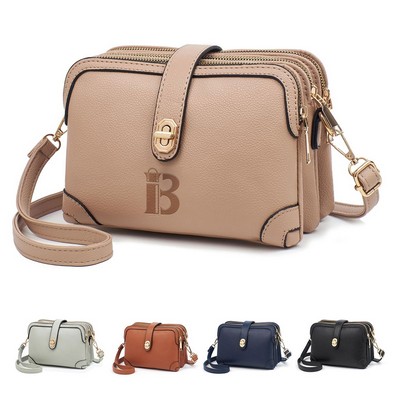 PU Leather Women's Waterproof Crossbody Bag