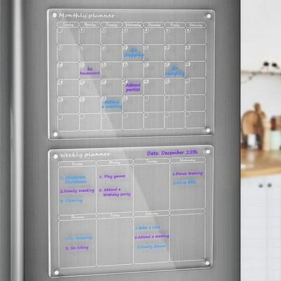 Customizable Clear Magnetic Acrylic Calendar Set
