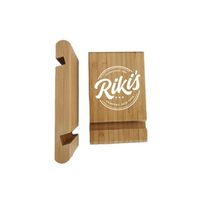 Bamboo Dual-Slot Phone Stand