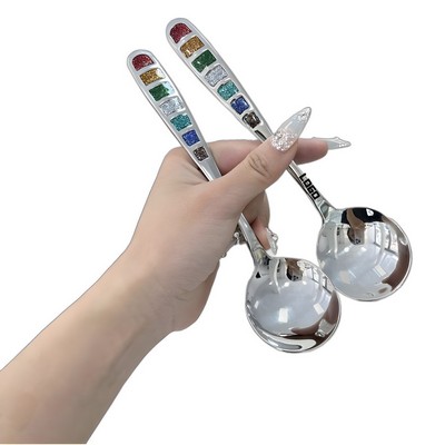 304 Stainless Steel Enamel Inlay Spoon