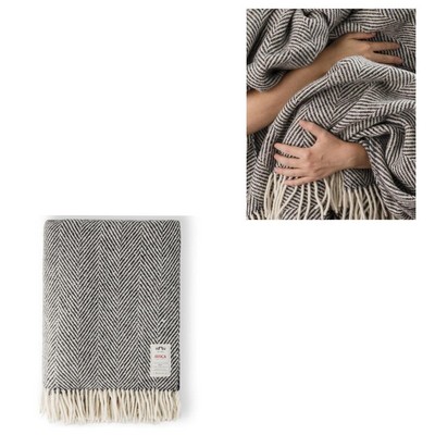 Avoca Gray Herringbone Heavy Donegal Throw