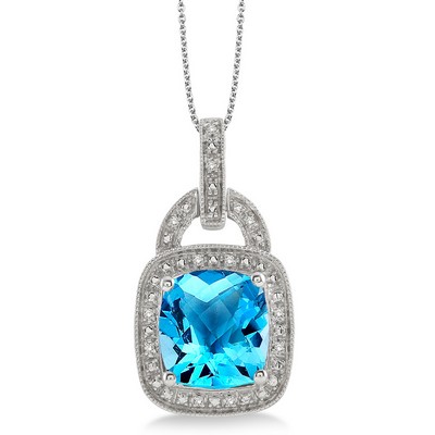 Jilco Inc Blue Topaz Sterling Silver Necklace