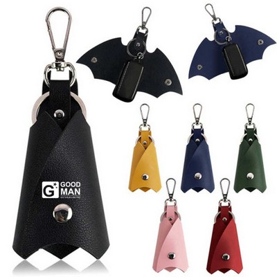 Leather Bat Car Key Chain Bag