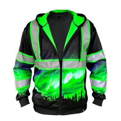 Northern Lights Zip-Up Reflective Safety Hoodie, Type O