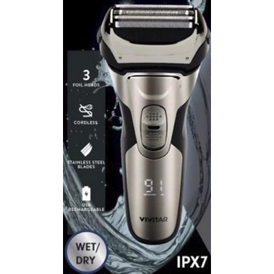 Health, Beauty & Fitness Vivitar Waterproof Foil Cordless Lithium Rechargeable Men's Shaver