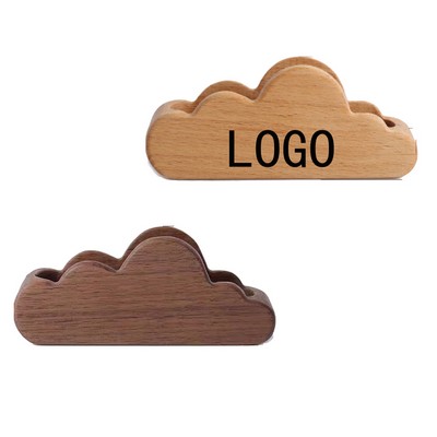 Cloud-Shaped Wooden Business Card Box