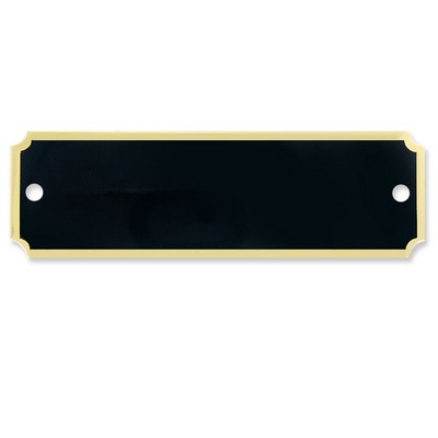 Black Screened Perpetual Gold Border Plate (3 1/4" x 1")