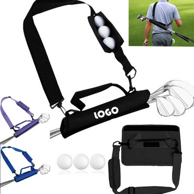 Newest Portable Golf Club Single-Shoulder Bag With Ball Pouch