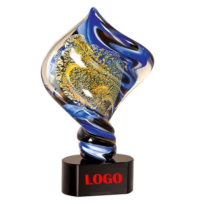11" Diamond Twist Art Glass Award