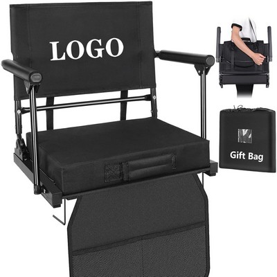 Stadium Seating for Bleachers with Adjustable Back Support and Shoulder Strap