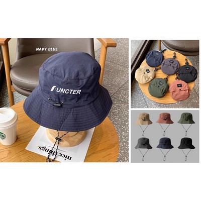 Quick Dry Packable Bucket Hat Outdoor Water-Resistant Sun Hats with Hanging Hook