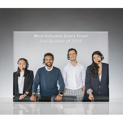 8"x 6" Horizontal Rectangular Flat Sublimated Award w/Pin