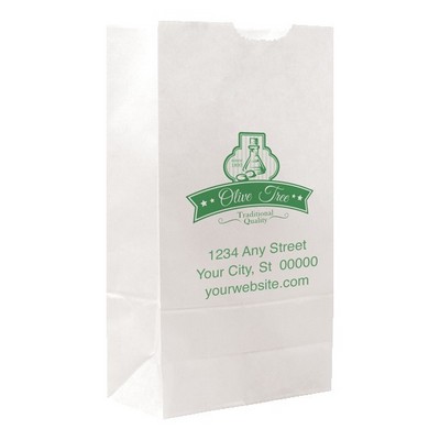 One Color 1-Sided SOS White Paper Bags (4.25" x 8.1875" x 2.375")