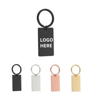 Rectangular Stainless Steel Keychain