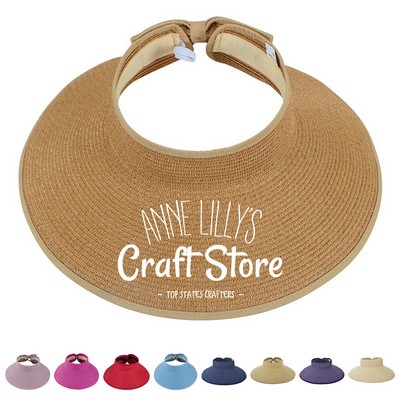 Breathable Straw Visor Hat with Adjustable Sweatband
