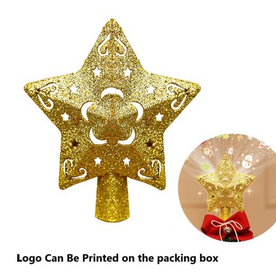 Christmas Tree Topper Lighted with Star Projector