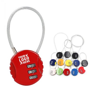 Combination Lock with Steel Cable and Resettable Code