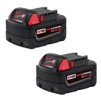 Milwaukee M18 Redlithium Xc5.0 Extended Capacity Battery Pack 2-Pack