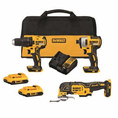 DeWalt 20V Max Compact Cordless 3-Tool Combo Kit - Drill Impact Driver Multi-Tool