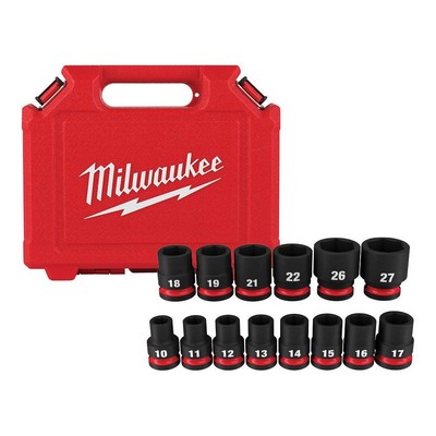 Milwaukee 14Pc Shockwave Impact Duty 1/2" Drive Metric Standard 6 Point Socket Set