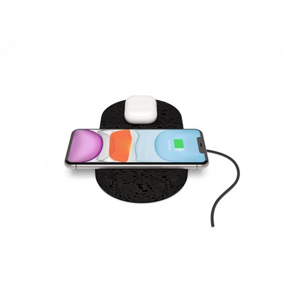 Einova Dual Charging Stone w/Two Wireless 10W Qi Charging Spots - Lava