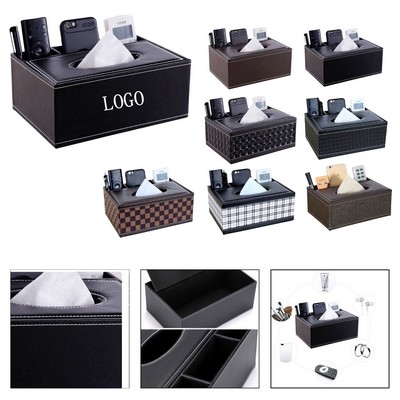 Leather Remote Control Storage Box