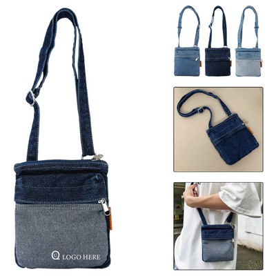 6.7 X 6.7" Denim Small Rectangle Phone Pouch Bag
